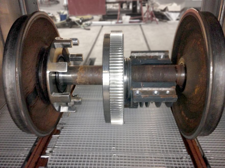 Axle after cleaning in degreasing machine
