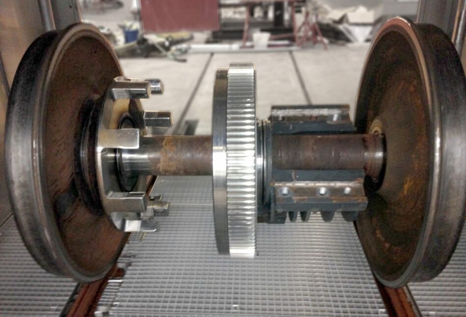 Axle after cleaning in degreasing machine