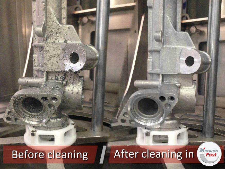 Before and after cleaning rack housing comparison
