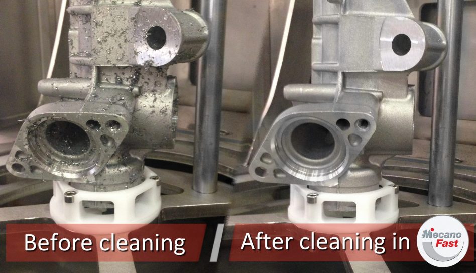 Before and after cleaning rack housing comparison