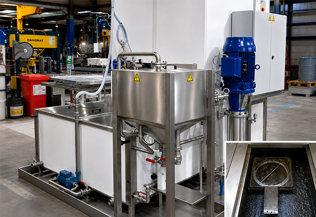 Cleaning machine for bulky parts fitted with a degreaser