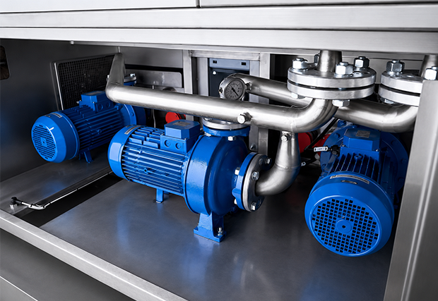 Machines fitted with high-performance washing pumps