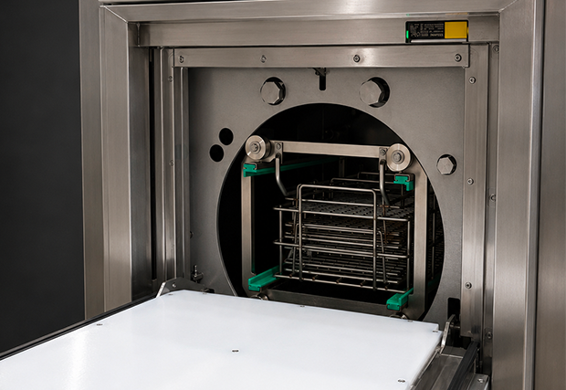 View of the basket inside the rotating drum
